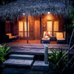 bungalow, maldives, night